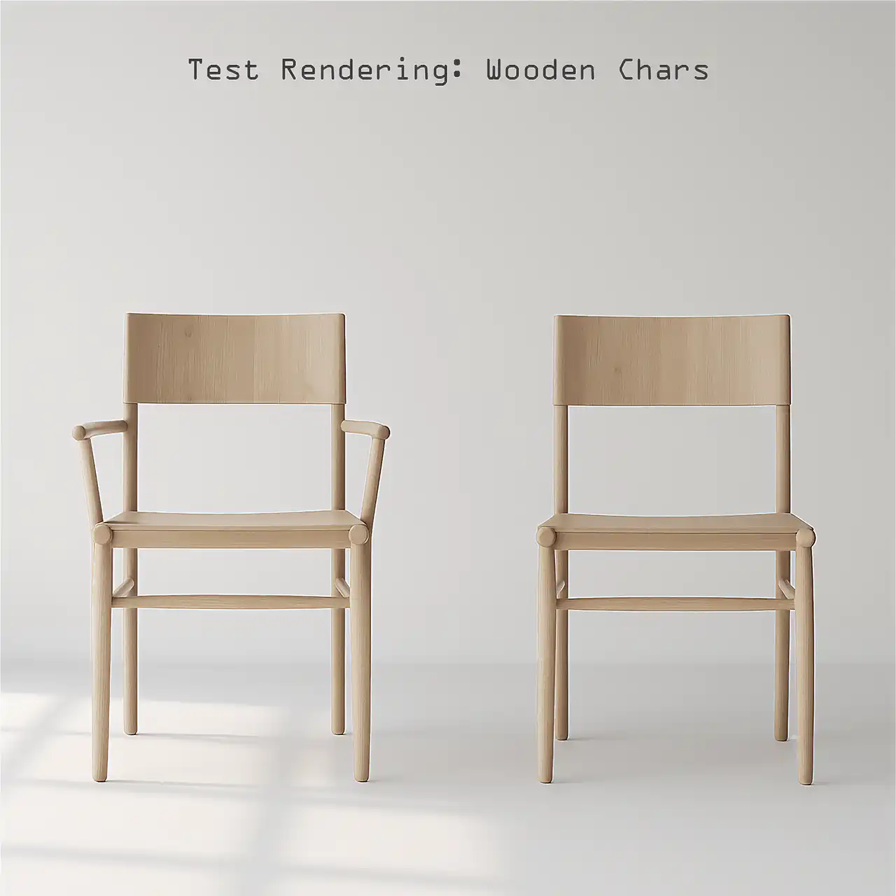 モダンな木製ダイニングチェアのプロダクトCG